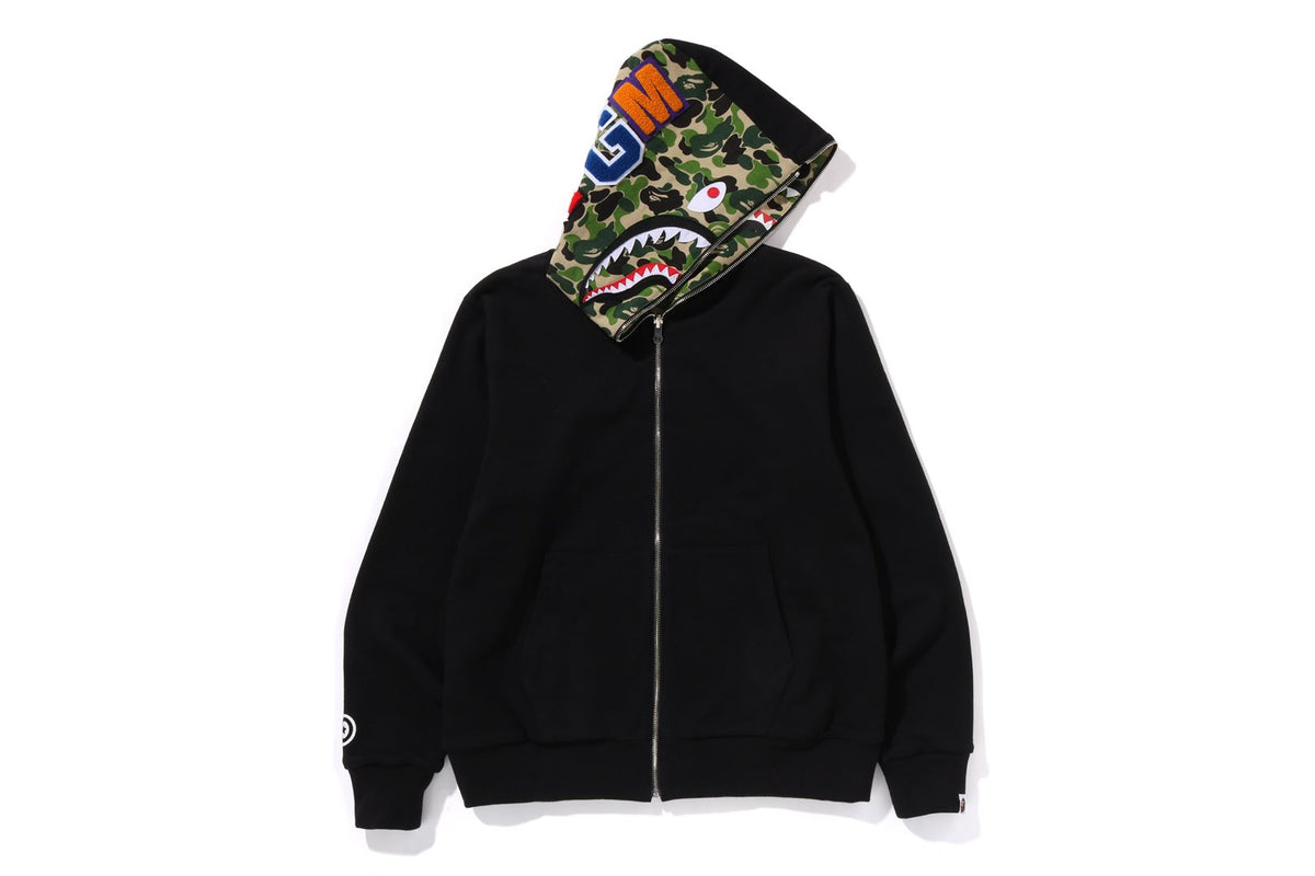 BAPE MENS ABC CAMO REVERSIBLE  SHARK FULL ZIP HOODIE JACKET