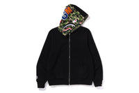 BAPE MENS ABC CAMO REVERSIBLE  SHARK FULL ZIP HOODIE JACKET