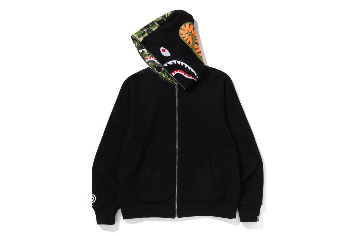 BAPE MENS ABC CAMO REVERSIBLE  SHARK FULL ZIP HOODIE JACKET