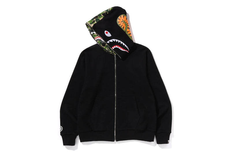 BAPE MENS ABC CAMO REVERSIBLE  SHARK FULL ZIP HOODIE JACKET