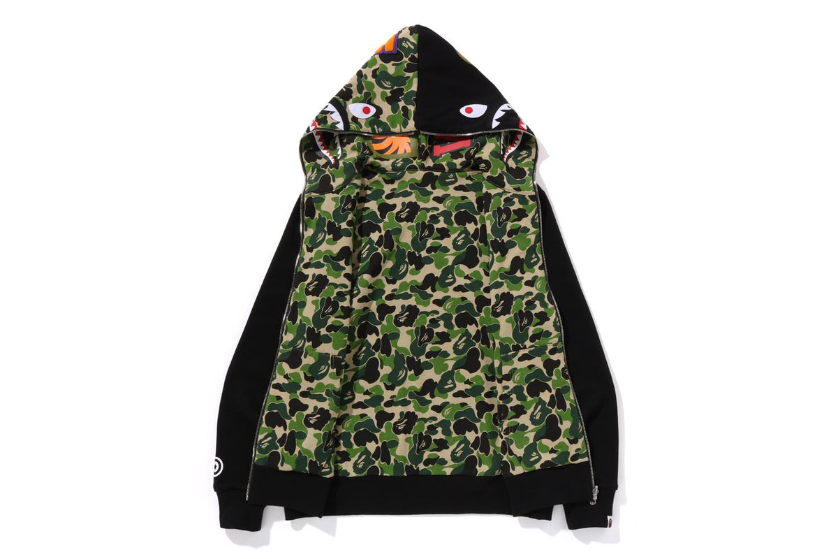 BAPE MENS ABC CAMO REVERSIBLE  SHARK FULL ZIP HOODIE JACKET