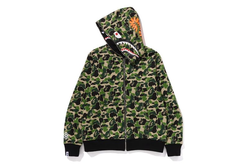 BAPE MENS ABC CAMO REVERSIBLE  SHARK FULL ZIP HOODIE JACKET