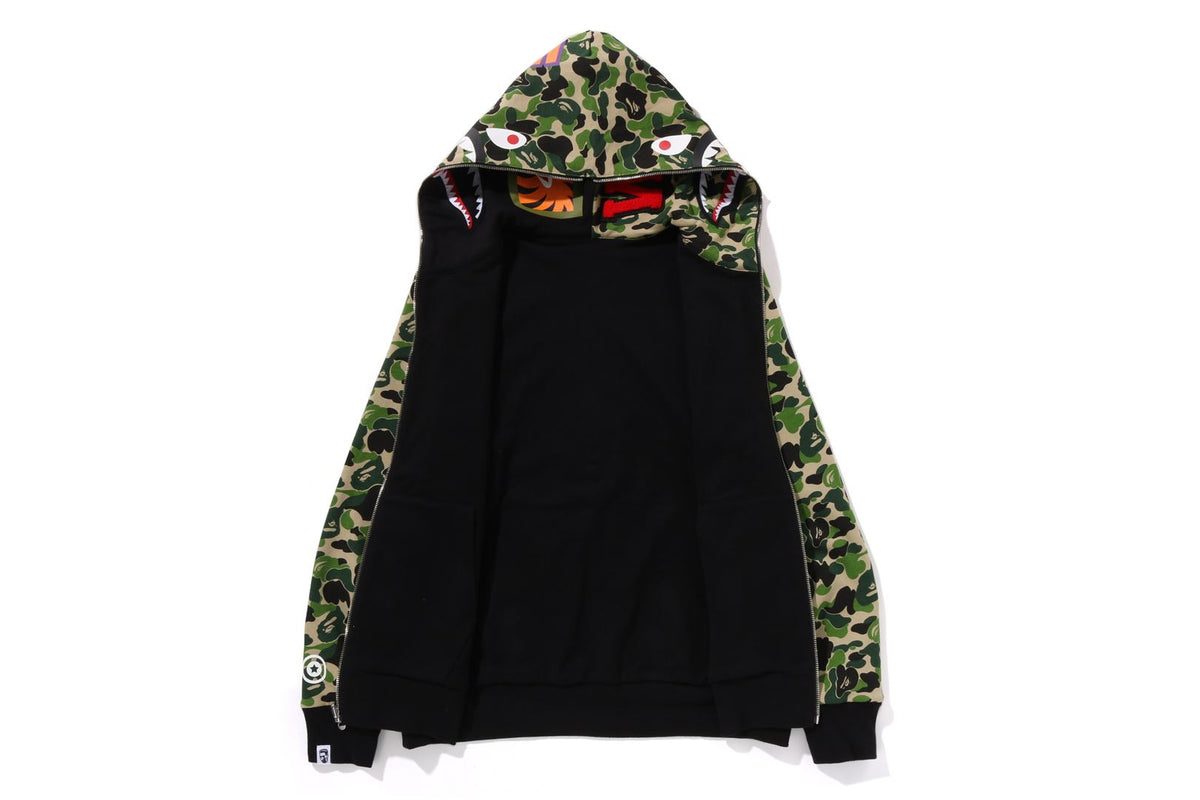 BAPE MENS ABC CAMO REVERSIBLE  SHARK FULL ZIP HOODIE JACKET