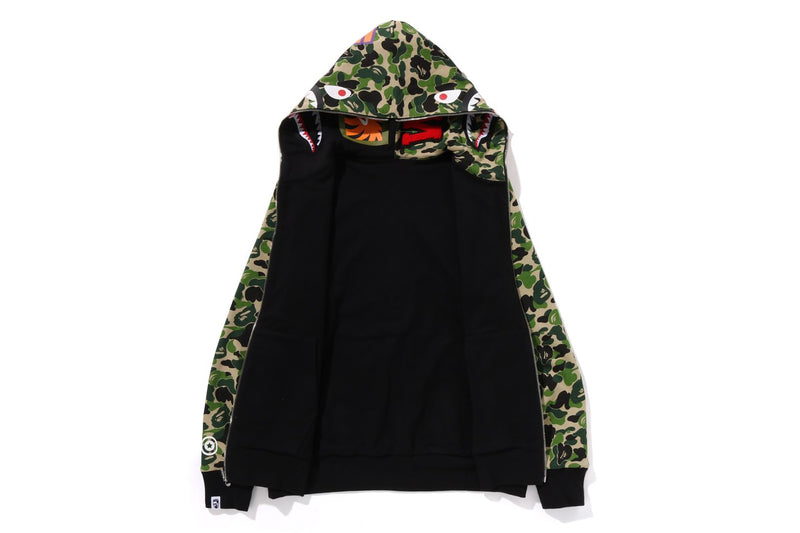 BAPE MENS ABC CAMO REVERSIBLE  SHARK FULL ZIP HOODIE JACKET