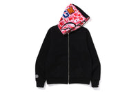 BAPE MENS ABC CAMO REVERSIBLE  SHARK FULL ZIP HOODIE JACKET