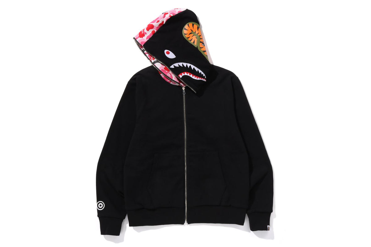 BAPE MENS ABC CAMO REVERSIBLE  SHARK FULL ZIP HOODIE JACKET