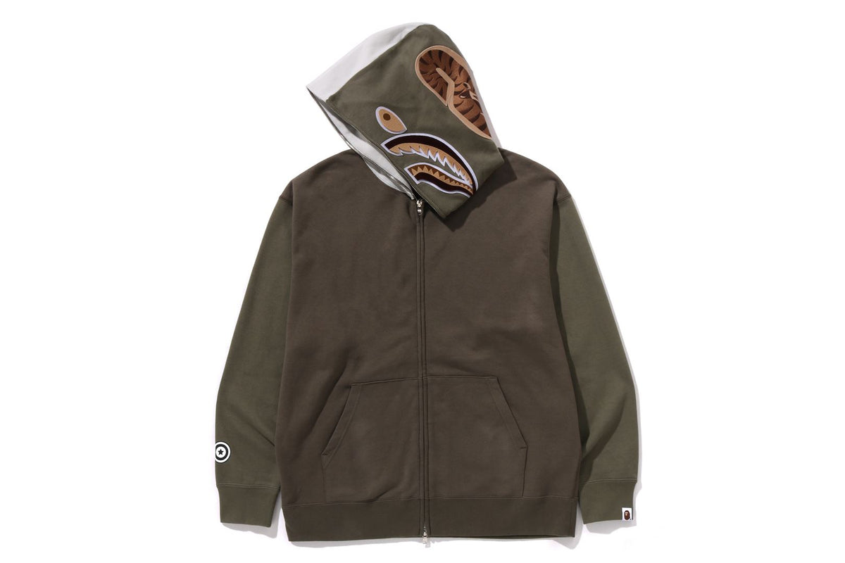 BAPE MENS SHARK PRINT FULL ZIP HOODIE #2