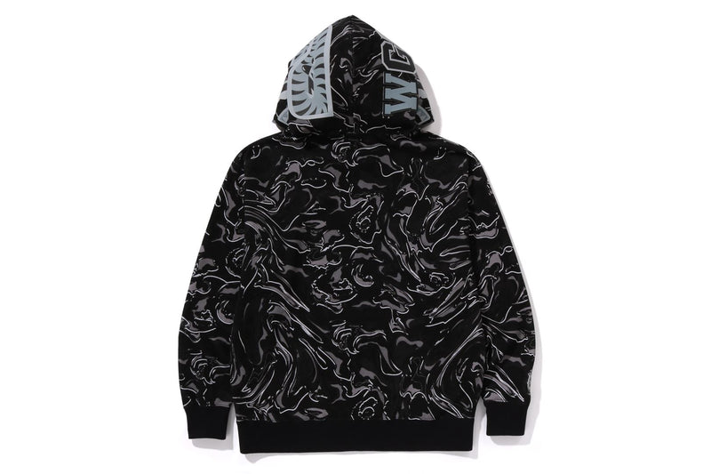 MARBLING CAMO SHARK RELAXED FIT FULL ZIP HOODIE