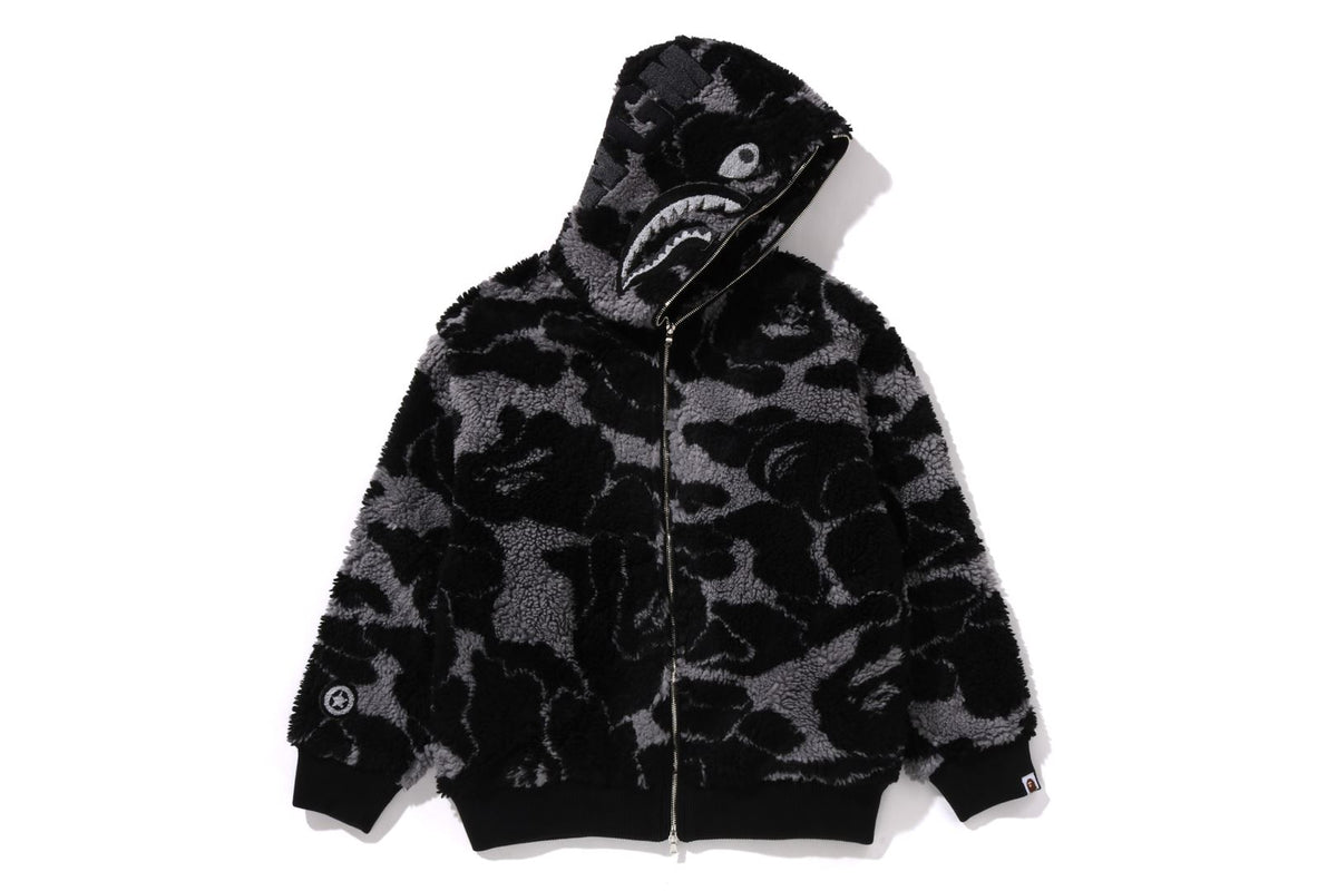 BAPE MENS ABC CAMO BOA SHARK RELAXED FIT FULL ZIP HOODIE JACKET