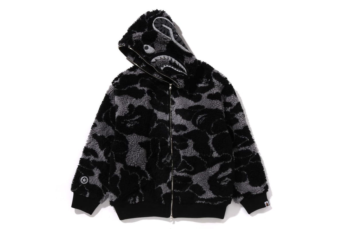 BAPE MENS ABC CAMO BOA SHARK RELAXED FIT FULL ZIP HOODIE JACKET
