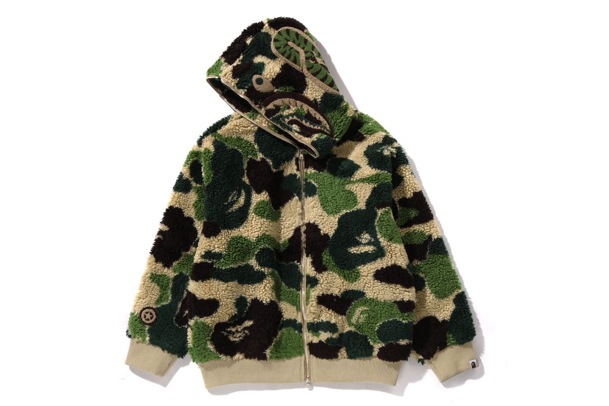 BAPE MENS ABC CAMO BOA SHARK RELAXED FIT FULL ZIP HOODIE JACKET