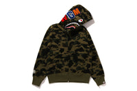 BAPE WOMENS SHARK PRINT 1ST CAMO FULL ZIP HOODIE