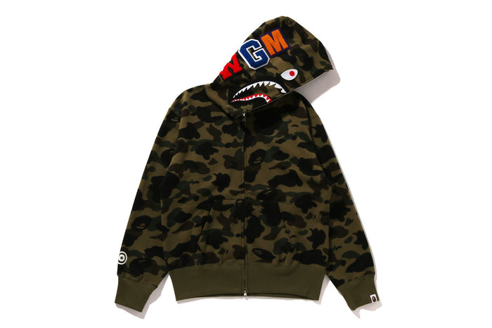 BAPE WOMENS SHARK PRINT 1ST CAMO FULL ZIP HOODIE