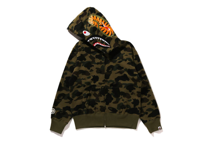 BAPE WOMENS SHARK PRINT 1ST CAMO FULL ZIP HOODIE