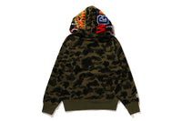 BAPE WOMENS SHARK PRINT 1ST CAMO FULL ZIP HOODIE