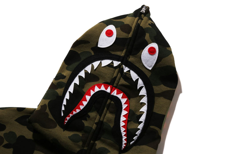 BAPE WOMENS SHARK PRINT 1ST CAMO FULL ZIP HOODIE