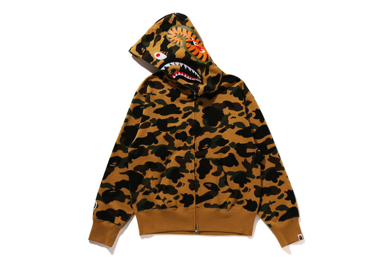 BAPE WOMENS SHARK PRINT 1ST CAMO FULL ZIP HOODIE
