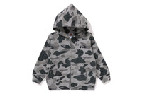 BAPE KIDS COTTON HEATHER GRAY CAMO FULL ZIP HOODIE TODDLER