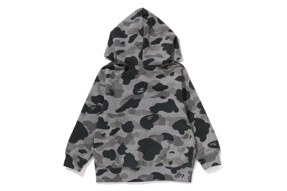 BAPE KIDS COTTON HEATHER GRAY CAMO FULL ZIP HOODIE TODDLER