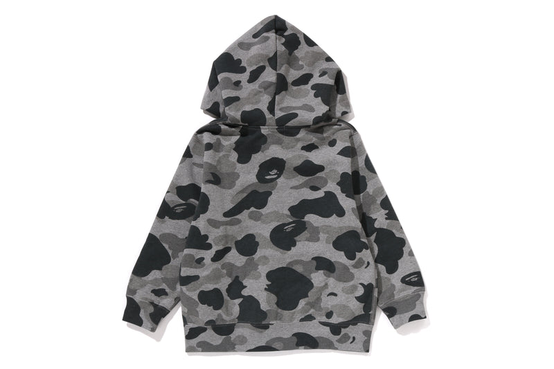 BAPE KIDS COTTON HEATHER GRAY CAMO FULL ZIP HOODIE TODDLER