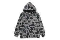 BAPE KIDS COTTON HEATHER GRAY FULL ZIP HOODIE