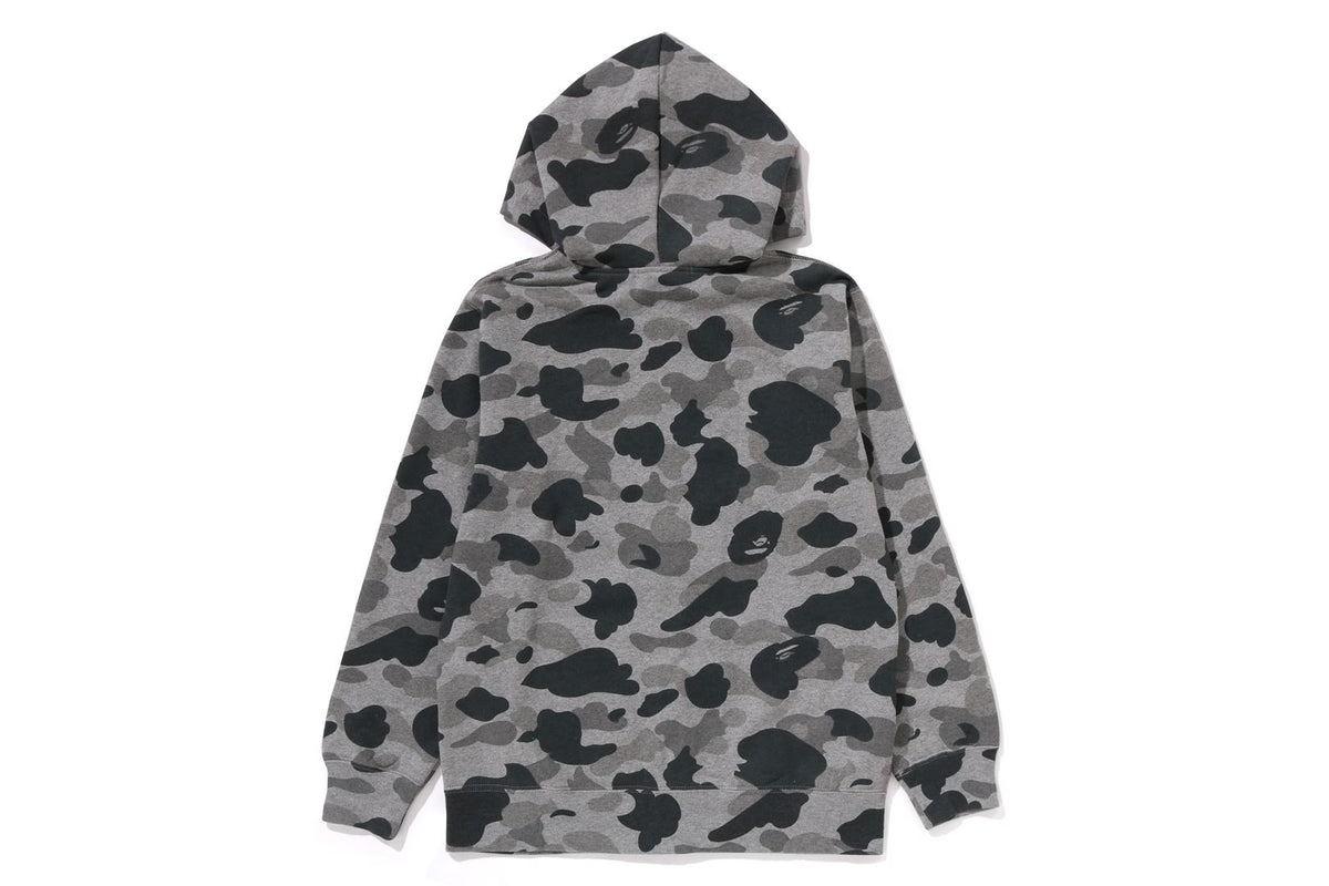 BAPE KIDS COTTON HEATHER GRAY FULL ZIP HOODIE