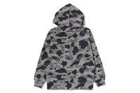 BAPE KIDS COTTON HEATHER GRAY FULL ZIP HOODIE