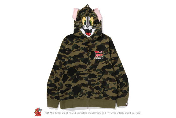 BAPE X TOM AND JERRY 85TH -  TOM 1ST CAMO FULL ZIP HOODIE M