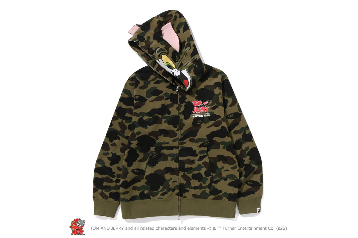 BAPE X TOM AND JERRY 85TH -  TOM 1ST CAMO FULL ZIP HOODIE M