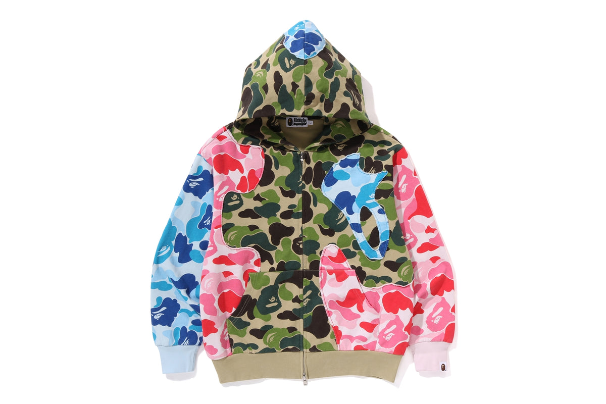 ABC CAMO PATCHWORK RELAXED FIT ZIP HOODIE