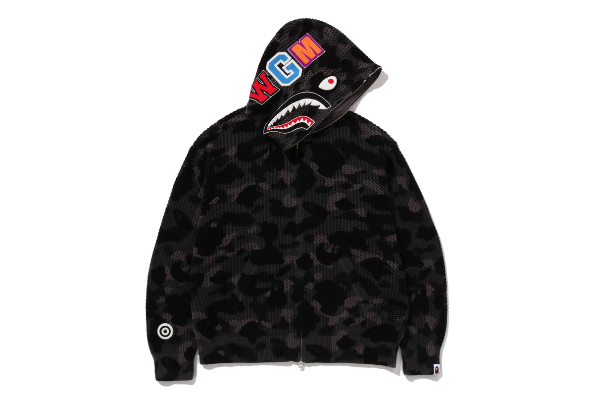 COLOR CAMO CROCHET  RELAXED FULL ZIP HOODIE