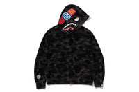 COLOR CAMO CROCHET  RELAXED FULL ZIP HOODIE