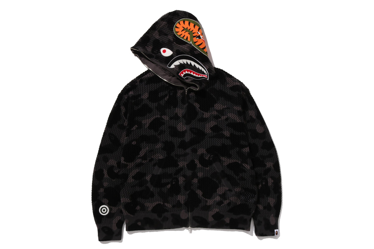 COLOR CAMO CROCHET  RELAXED FULL ZIP HOODIE