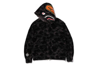 COLOR CAMO CROCHET  RELAXED FULL ZIP HOODIE