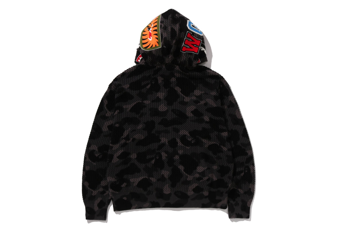 COLOR CAMO CROCHET  RELAXED FULL ZIP HOODIE