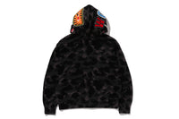 COLOR CAMO CROCHET  RELAXED FULL ZIP HOODIE