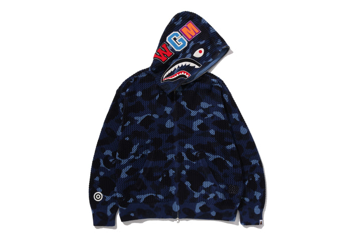 COLOR CAMO CROCHET  RELAXED FULL ZIP HOODIE