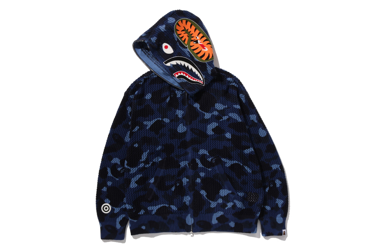 COLOR CAMO CROCHET  RELAXED FULL ZIP HOODIE