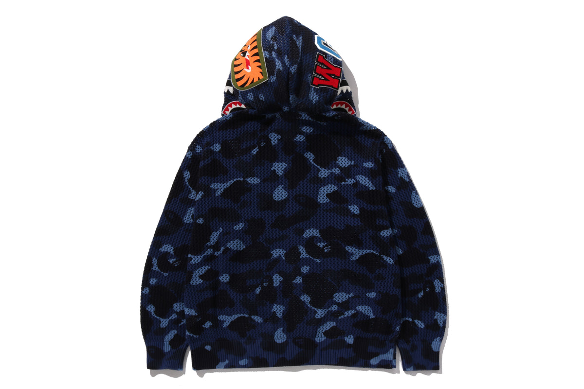 COLOR CAMO CROCHET  RELAXED FULL ZIP HOODIE