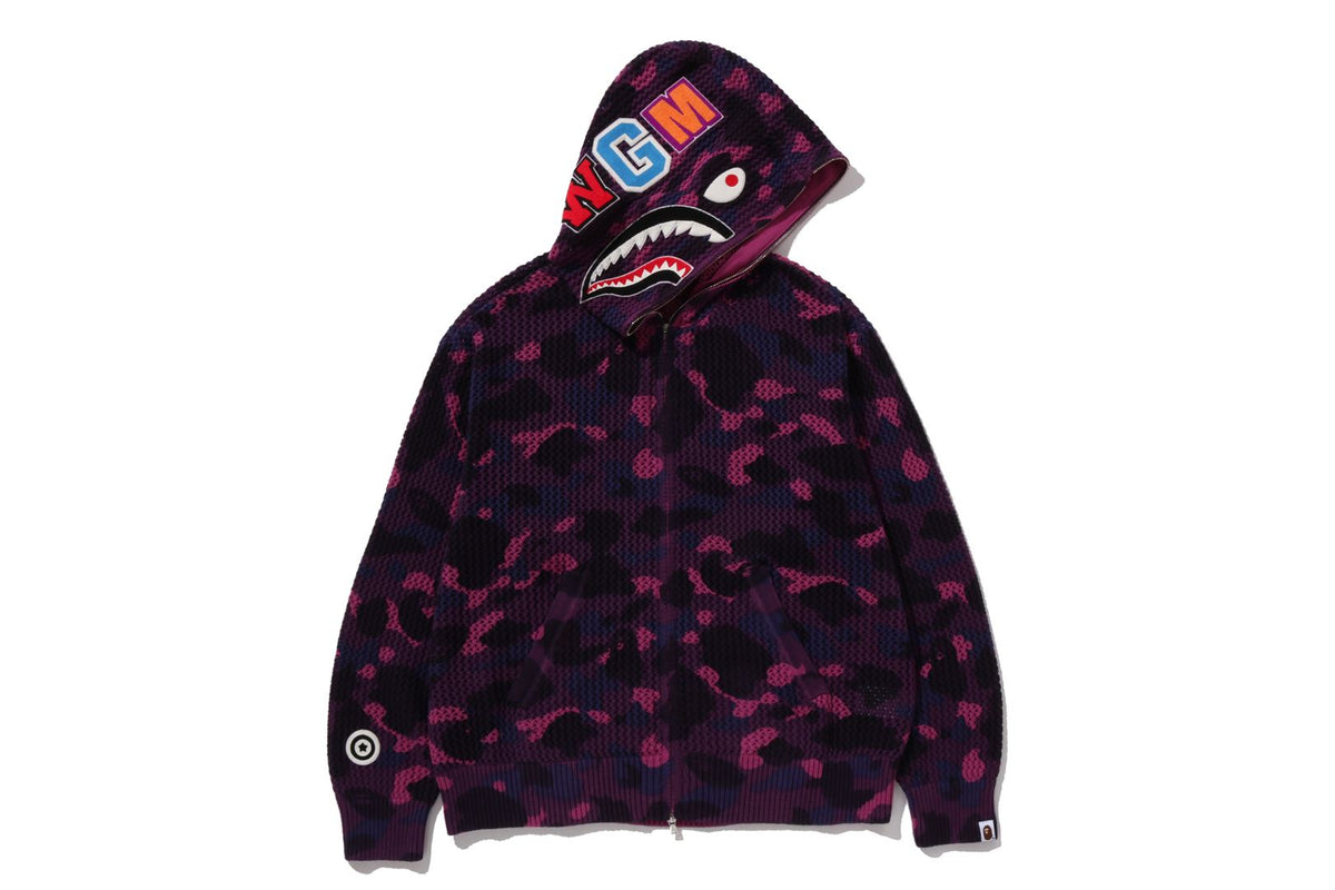 COLOR CAMO CROCHET  RELAXED FULL ZIP HOODIE