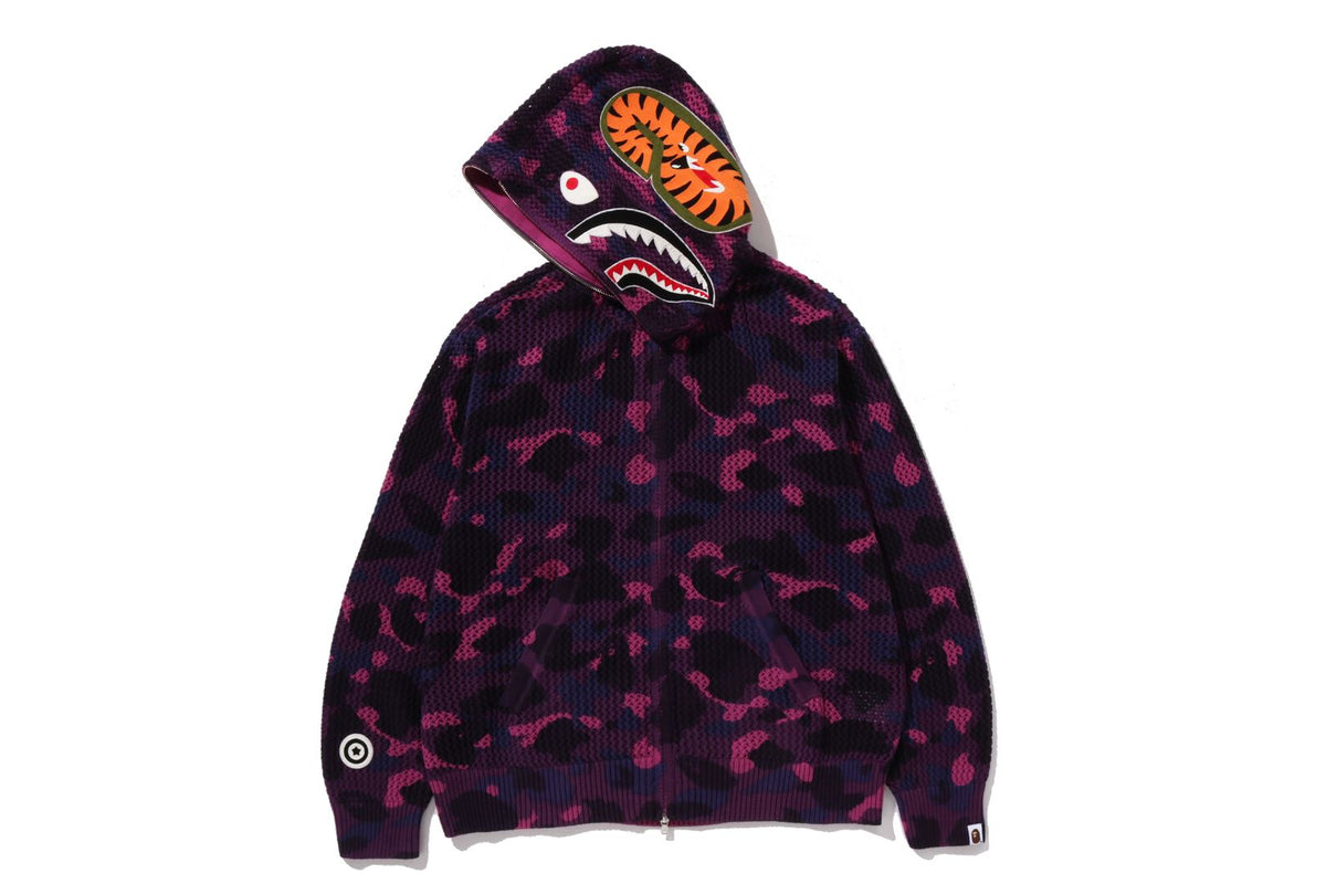 COLOR CAMO CROCHET  RELAXED FULL ZIP HOODIE