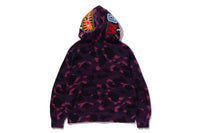 COLOR CAMO CROCHET  RELAXED FULL ZIP HOODIE