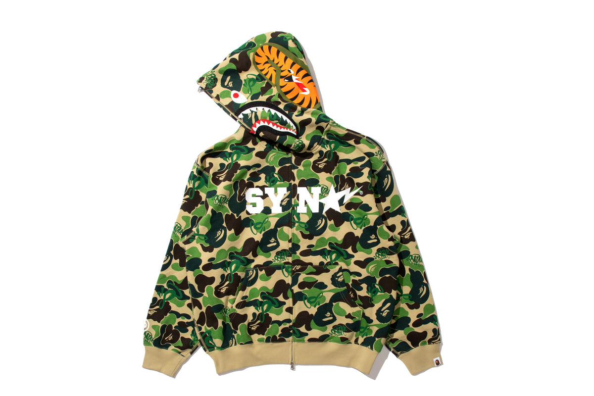 BAPE X SPOTIFY BY CENTRAL CEE CAMO SHARK FULL ZIP HOODIE
