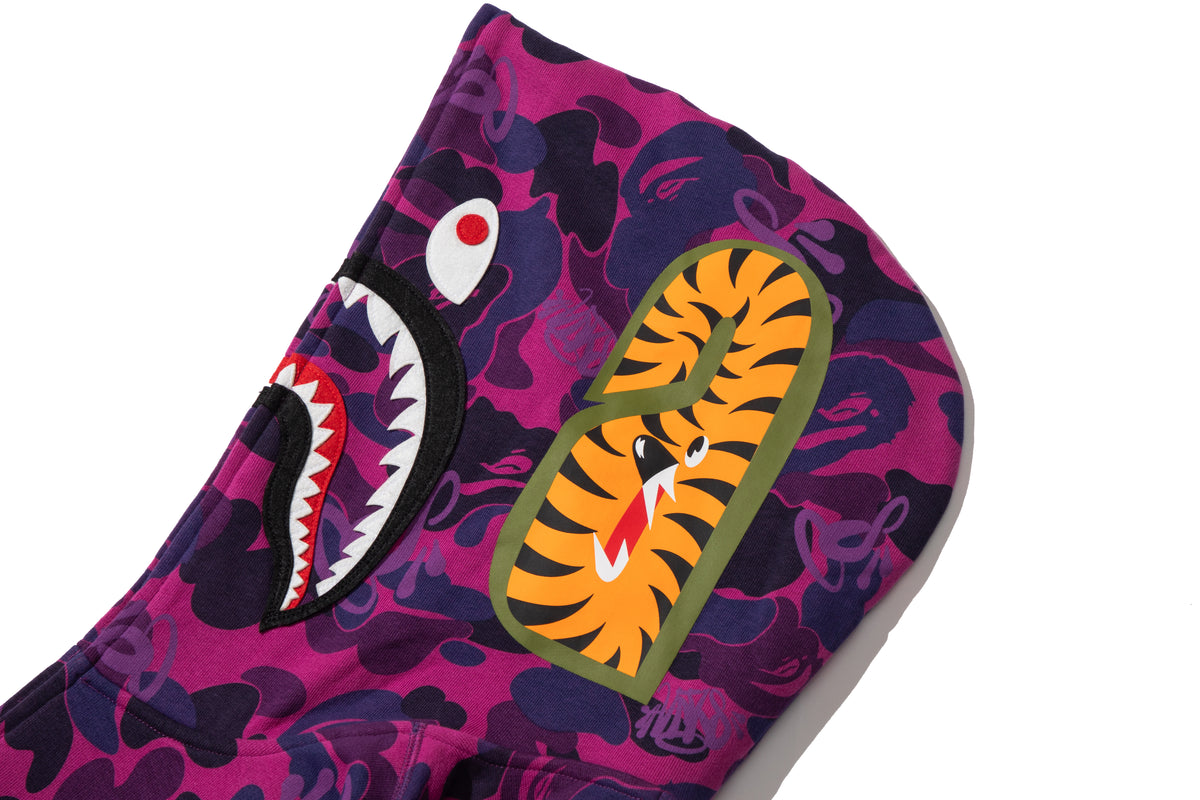 BAPE X SPOTIFY BY CENTRAL CEE CAMO SHARK FULL ZIP HOODIE