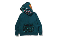 COLOR CAMO SHARK FULL ZIP DOUBLE HOODIE