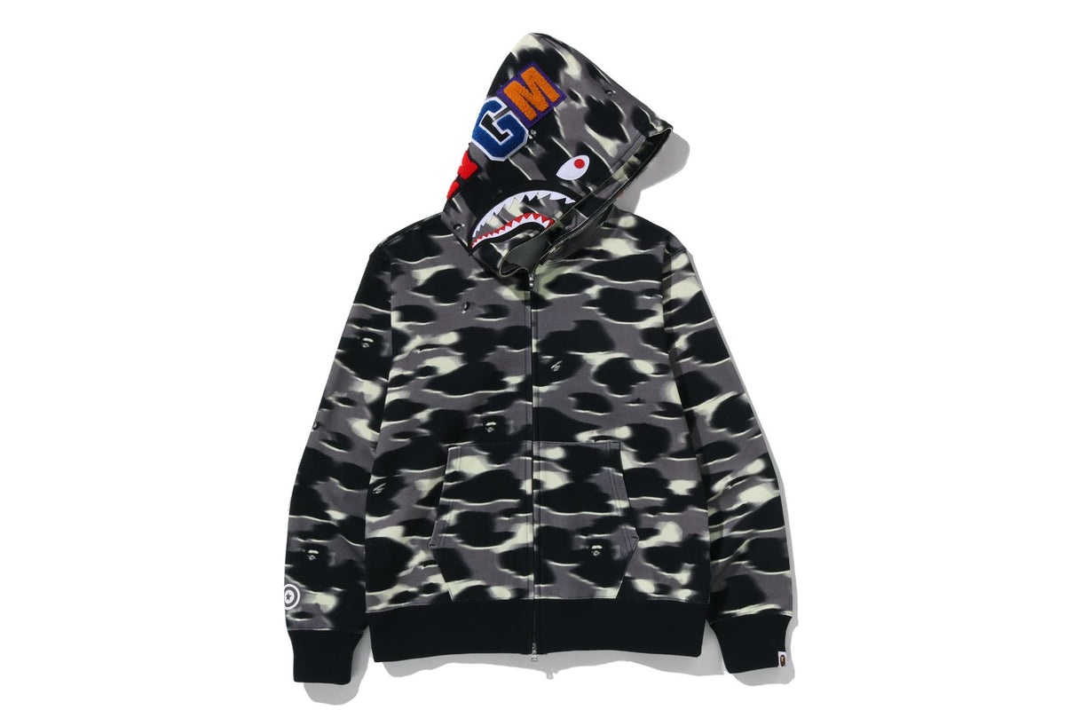 SCREEN CAMO SHARK FULL ZIP HOODIE