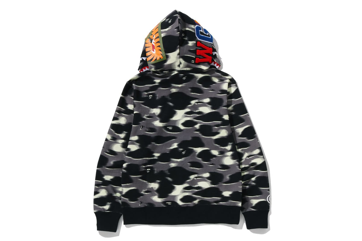 SCREEN CAMO SHARK FULL ZIP HOODIE
