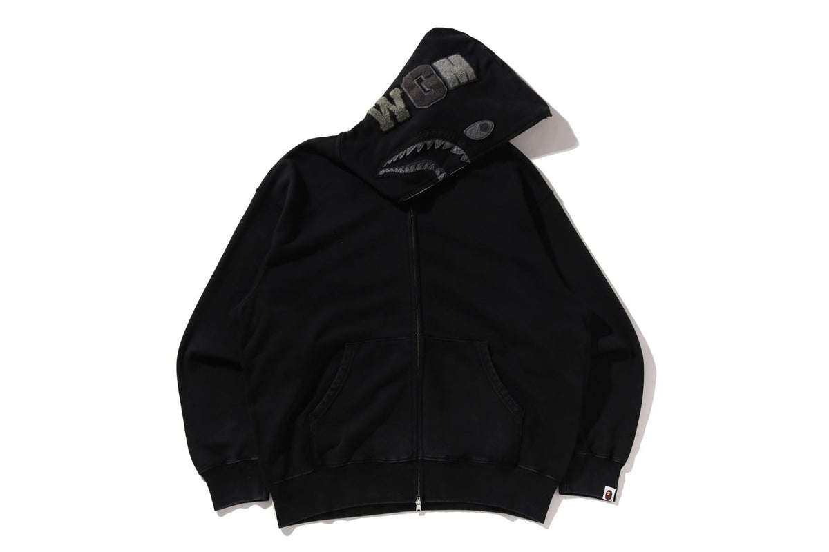 GARMENT DYE SHARK RELAXED FIT FULL ZIP HOODIE
