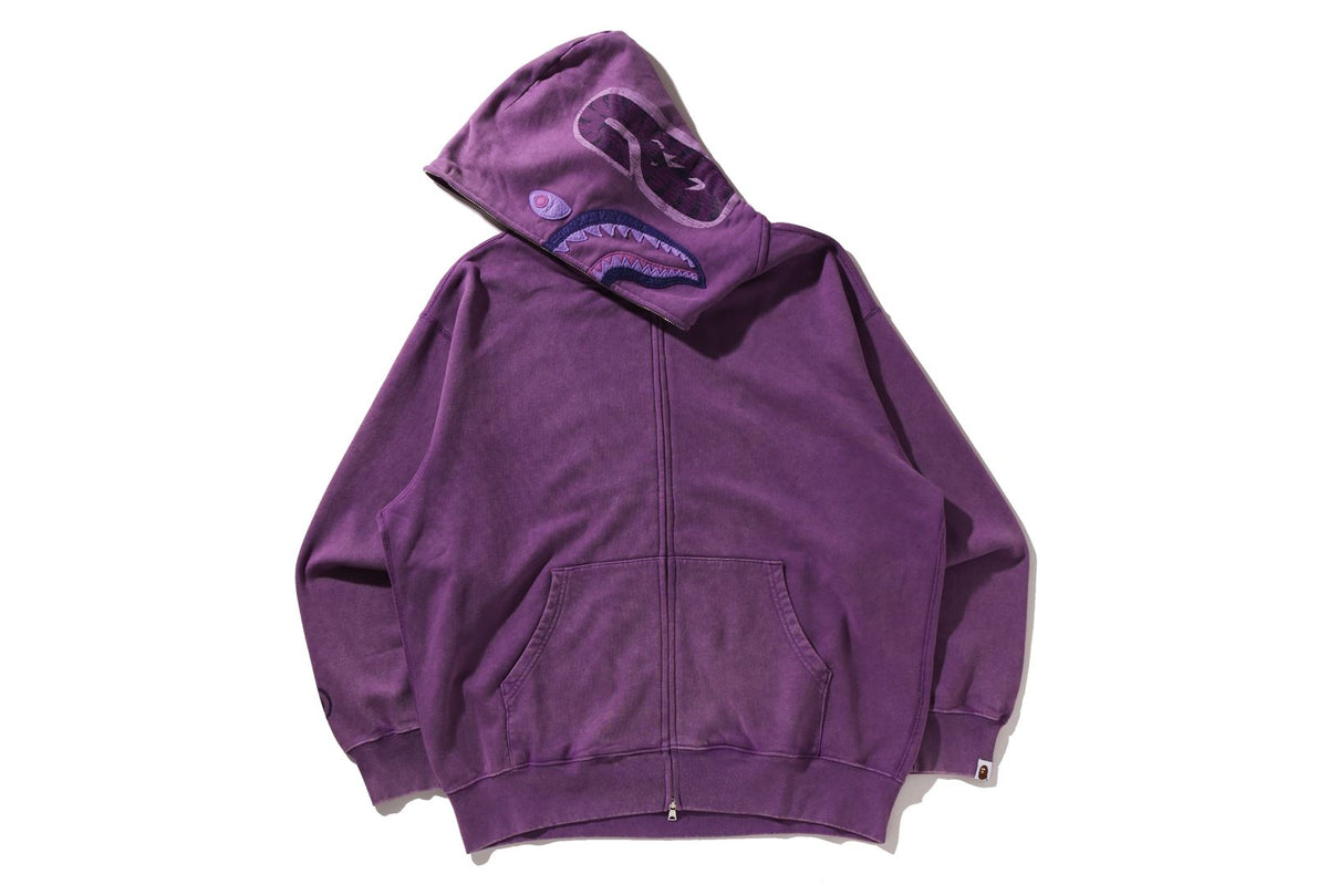 GARMENT DYE SHARK RELAXED FIT FULL ZIP HOODIE