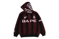 HAND DRAW FOOTBALL SHARK RELAXED FIT FULL ZIP HOODIE